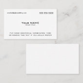Carte De Visite Blanc moderne (Devant / Derrière)