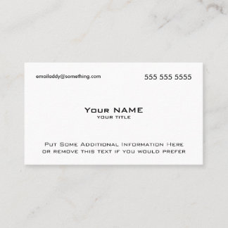 Carte De Visite Blanc moderne