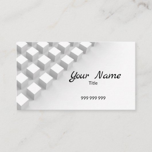 Carte De Visite Blanc moderne 3D exclusif (Devant)