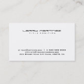 Carte De Visite Blanc Moderne Avec Accents Or (Dos)