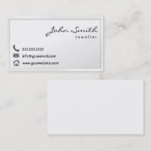 Carte de visite blanc moderne de bijoux de (Devant / Derrière)