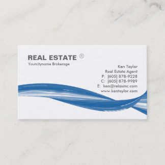 Carte De Visite Blanc moderne de bruissement bleu de logo