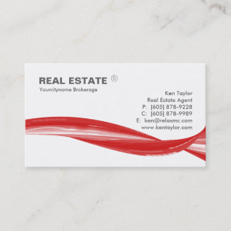 Carte De Visite Blanc moderne de bruissement rouge de logo