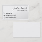 Carte de visite blanc moderne de chiroprakteur de (Devant / Derrière)