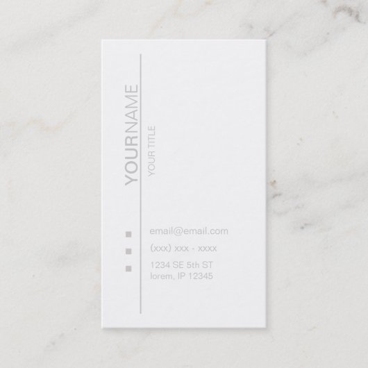 Carte de visite blanc moderne d'opus (Devant)