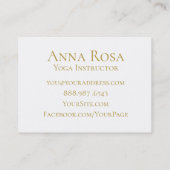 Carte De Visite Blanc moderne d'or de professeur d'instructeur de (Dos)