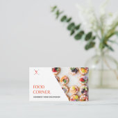 Carte De Visite Blanc Moderne Gourmet Nourriture Photo Restauratio (Debout devant)