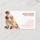 Carte De Visite Blanc Moderne Gourmet Nourriture Photo Restauratio (Dos)