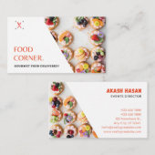 Carte De Visite Blanc Moderne Gourmet Nourriture Photo Restauratio (Devant / Derrière)