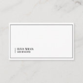 Carte De Visite Blanc moderne minimaliste (Devant)