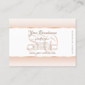 Carte De Visite Blanc moderne Pastel rose Ombre Oval Initiales de  (Dos)