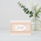 Carte De Visite Blanc moderne Pastel rose Ombre Oval Initiales de  (Debout devant)