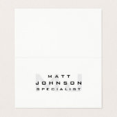 Carte de visite blanc moderne professionnel (Extérieur déplié)