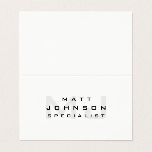 Carte de visite blanc moderne professionnel (Extérieur déplié)