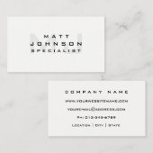 Carte de visite blanc moderne professionnel (Devant / Derrière)