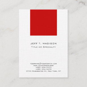 Carte De Visite Blanc Moderne Rouge Propre Minimaliste