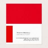 Carte De Visite Blanc moderne Rouge Simple Perle Premium (Extérieur déplié)