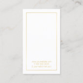 Carte De Visite Blanc moderne simple professionnel et or (Dos)