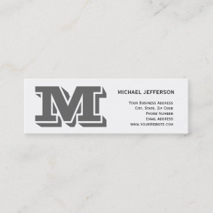 Carte de visite blanc monogramme chic