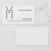 Carte de visite blanc monogramme chic (Devant / Derrière)