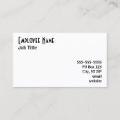Carte De Visite Blanc & Noir (Dos)