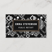 Carte De Visite Blanc noir abstrait, abstrait (Devant)