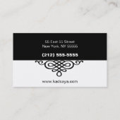 Carte de visite blanc noir BW 1 vente au détail de (Dos)