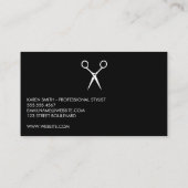 Carte De Visite Blanc noir classique / Arrière - plan de la trempe (Dos)