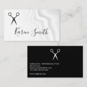 Carte De Visite Blanc noir classique / Arrière - plan de la trempe (Devant / Derrière)