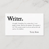 Carte De Visite Blanc noir d'auteur (Devant)