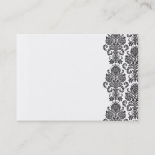 Carte de visite blanc noir de damassé