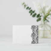 Carte de visite blanc noir de damassé (Debout devant)