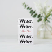 Carte De Visite Blanc noir de l'auteur 4-Stack (Debout devant)