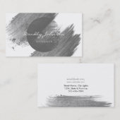 Carte De Visite Blanc noir élégant d'abrégé sur moderne aquarelle (Devant / Derrière)