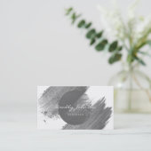 Carte De Visite Blanc noir élégant d'abrégé sur moderne aquarelle (Debout devant)