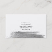 Carte De Visite Blanc noir élégant d'abrégé sur moderne aquarelle (Dos)