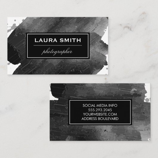 Carte De Visite Blanc noir expressif (Devant / Derrière)