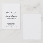 Carte de visite blanc noir gris clair élégant (Devant / Derrière)