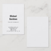 Carte de visite blanc noir gris clair élégant (Devant / Derrière)