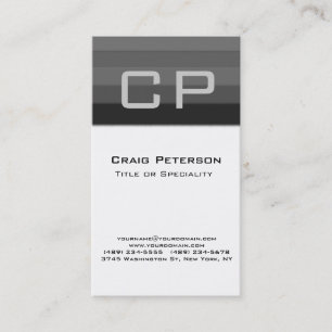 Carte de visite blanc noir gris vertical de