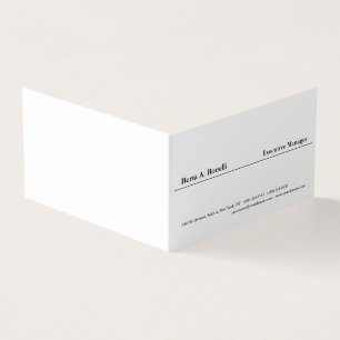 Carte De Visite Blanc Noir Minimaliste Moderne Simple