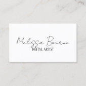 Carte De Visite Blanc noir moderne, photo professionnelle, code QR (Devant)