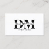 Carte De Visite Blanc Noir moderne, QR Code Photo Professionnelle (Devant)