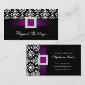 Carte De Visite Blanc noir pourpre de bijou d'organisateur de (Devant / Derrière)