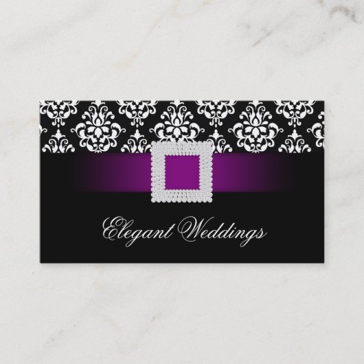 Carte De Visite Blanc noir pourpre de bijou d'organisateur de (Devant)