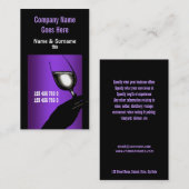 Carte De Visite Blanc noir pourpre de vin de vignoble (Devant / Derrière)