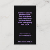 Carte De Visite Blanc noir pourpre de vin de vignoble (Dos)