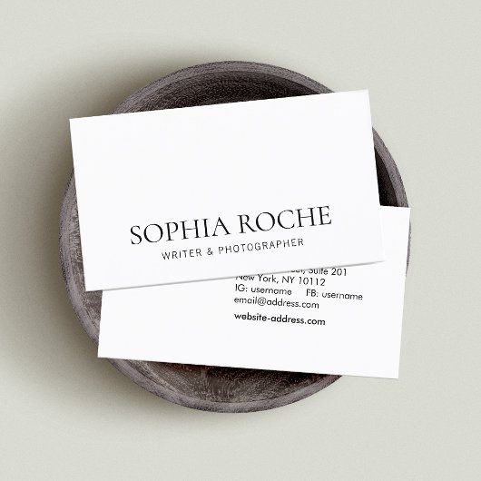 Carte De Visite Blanc noir professionnel simple