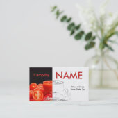 Carte De Visite Blanc noir rouge de jus frais de tomates (Debout devant)