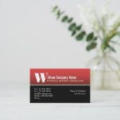 Carte De Visite Blanc noir rouge professionnel masculin simple (Debout devant)